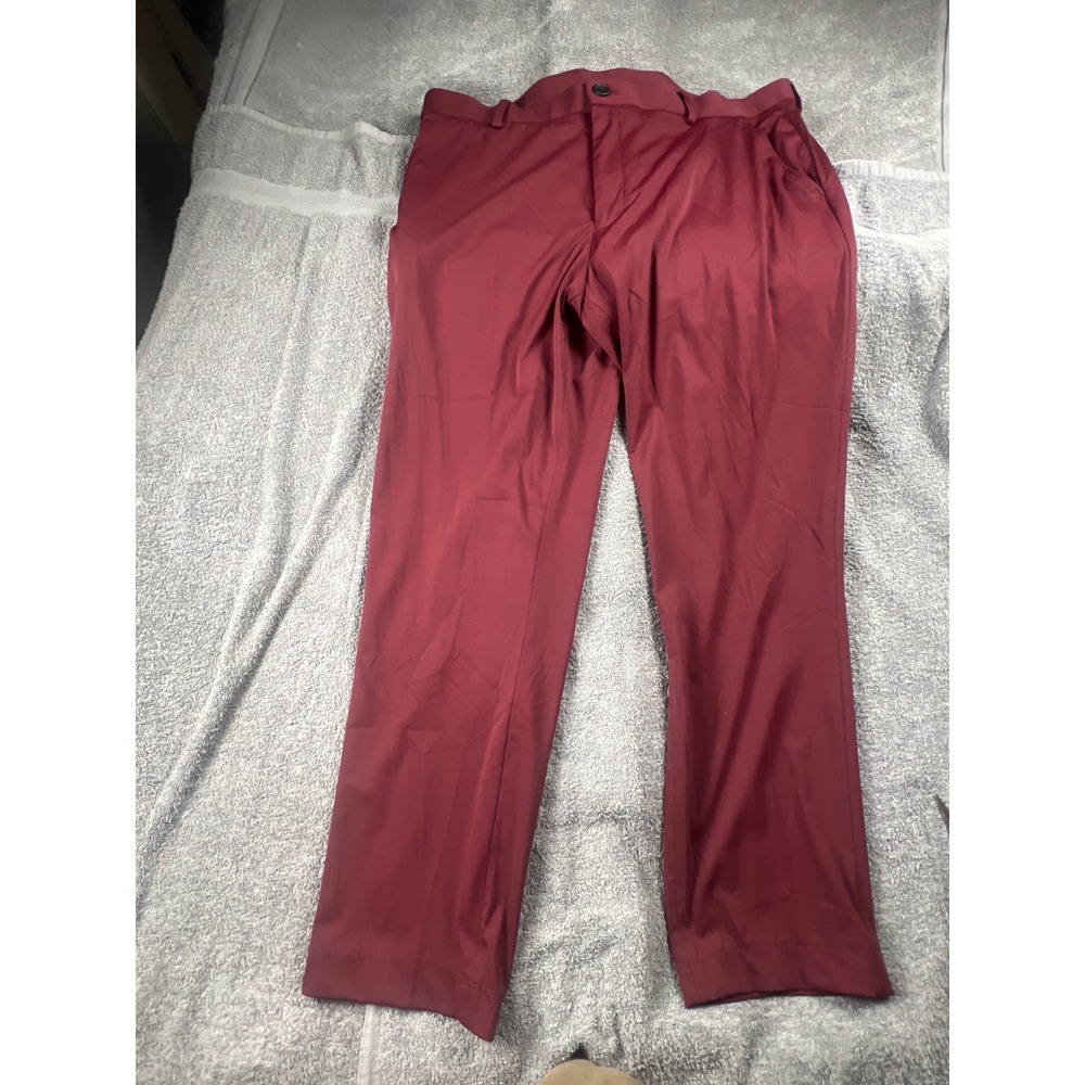 Murano Alex Fit Performance Burgundy Flat Front Chinos Men Size 38x30